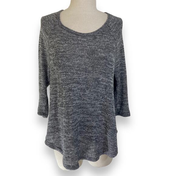 Sparkle & Fade heather gray sweater' women's medium slouch raglan scoop neck - Picture 2 of 6
